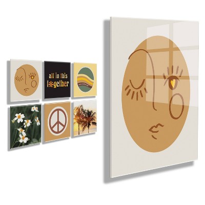 10" x 10" 6pc Timeless Retro Floating Acrylic Art Sets - Kate & Laurel All Things Decor
