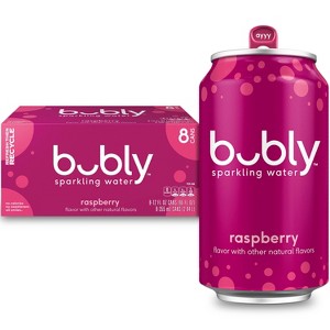 bubly Raspberry Sparkling Water - 8pk/12 fl oz Cans - 1 of 4