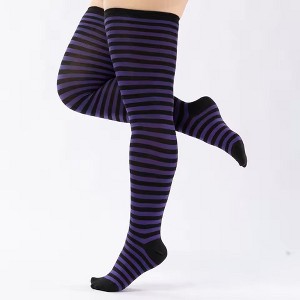Large Sized Striped Patterned - Thigh High Socks - from the Sock Panda (Women's Sizes, Adult Medium) - 1 of 3
