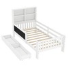 Okak Twin/Full Size Space-saving Design Storage Bed Frame with Chalkboard & Drawers,Solid Wood Platform Bed for Kids Room,Bedroom - 4 of 4