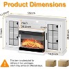 59" 3 Sided Glass Fireplace TV Stand for TVs Up to 65" Rustic Media Console with LED Lights Glass Door Storage Distressed White Entertainment Center - 2 of 4