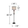 Franklin Iron Works Elias Industrial Rustic Floor Lamp 65 1/2" Tall Oil Rubbed Bronze LED Nightlight Off White Drum Shade for Living Room Bedroom Home - 4 of 4