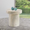 Meridian Furniture,Legatto Travertine Travertine Finish Concrete End Table - 2 of 4