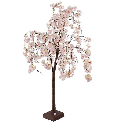 Plow & Hearth - Small Lighted Faux Weeping Cherry Tree - Use Indoors Or ...