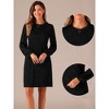 Allegra K Women's Lantern Long Sleeve Wedding Guest Crew Neck Mini Dress - 2 of 4