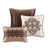 Sapphtopaz Traditional 7-Piece Jacquard Comforter Set, Geometric & Damask Design with Decorative Pillows, Bed Skirt (Includes Comforter & Shams) - 3 of 4
