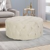 NicBex Modern 40" Round Ottomans Velvet Footstools with Button Tufted Stitching for Bedroom and Living Room - 3 of 4