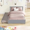 ALEXOUN Solid Wood Full Size Platform Bed with Twin Size Trundle and Two Storage Drawers, Full Size Storage Platform Bed with Trundle - 2 of 4