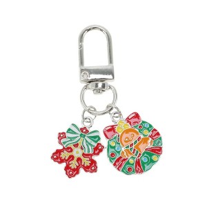 Unique Bargains Christmas Keychain Lobster Clasp Zinc Alloy Multi-colored 1 Pc - 1 of 3