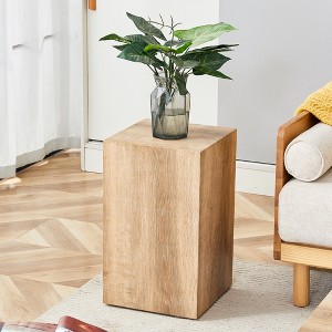Vynxaria Elevate your living space with this modern metal coffee table that showcases smooth, light wood color texture patterns - 1 of 4