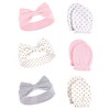 Hudson Baby Infant Girl 12Pc Cotton Headband and Scratch Mitten Set, Pink Floral Dots, 0-6 Months - 3 of 3