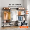 VEVOR Heavy Duty Clothes Rack, Rolling Clothing Garment Rack with 4 Hang Rods & 8 Storage Tiers,Adjustable Custom Closet Rack, Freestanding Wardrobe - 3 of 4