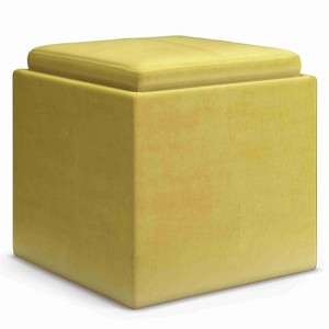 CAVINAS Linen Storage Ottoman Bench,Upholstered Ottoman with Flip Over Serving Tray for Living Room,Bedroom - 1 of 4
