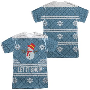 Men's Ugly Christmas Sweater (Front Back Print) Short Sleeve Costume T-Shirt - 1 of 4