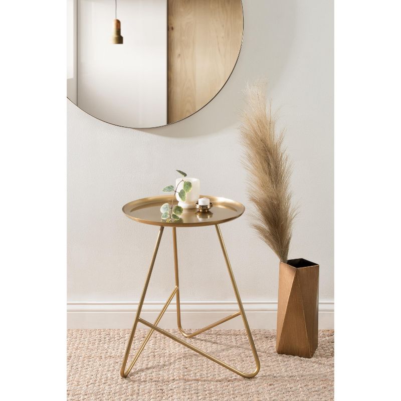 Kate and Laurel Birgit Round Metal Side Table, 16x16x21, Gold, 5 of 8