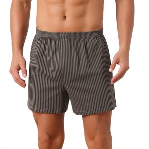 INSPIRE CHIC Men's Comfortable Breathable Cotton Mid-Waisted Striped Boxer Shorts - 1 of 4