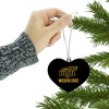 Wichita State Secondary Logo Heart Love Wood Christmas Tree Holiday Ornament - 3 of 3
