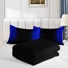 Blue & Black Ombre Comforter Set Queen Size – 3Pcs Gradient Bedding with 1 Comforter & 2 Pillowcases, Modern Abstract Geometric Bedding for Adults - 4 of 4