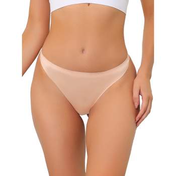 Allegra K Women's Unlined No Show Breathable Smooth Color-block Thongs Pink  X-large : Target