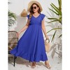Plus Size Sleeveless Floral Hem Pocket Long Dress for Women Summer Casual Boho Maxi Dress - 2 of 4
