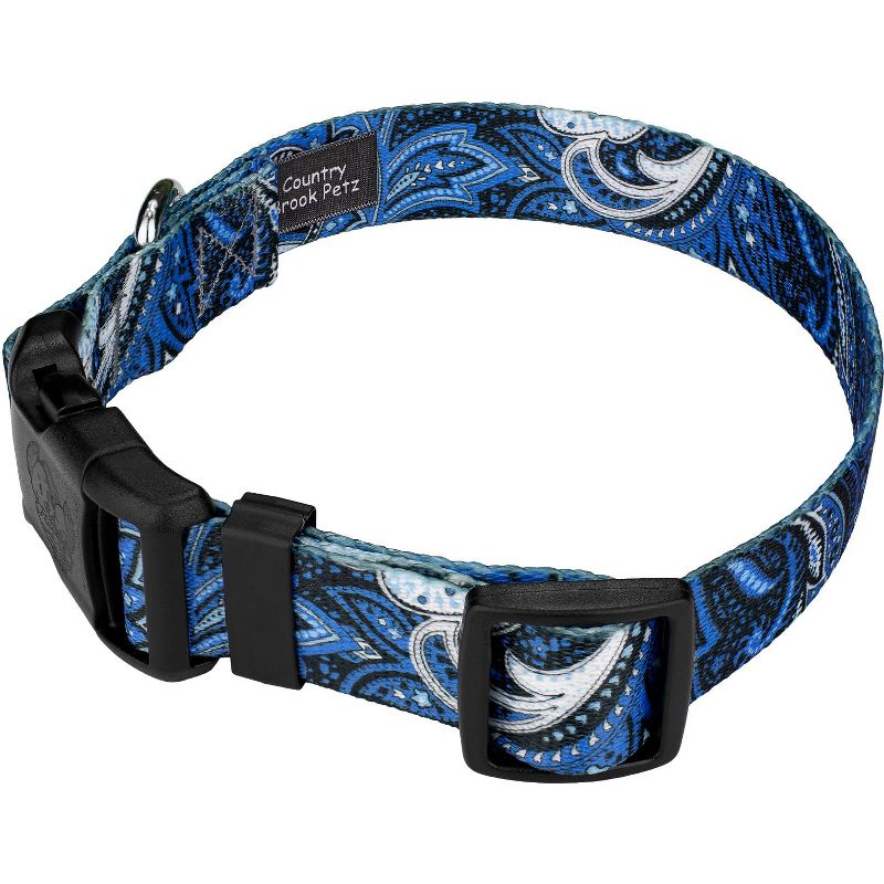 Country Brook Petz Deluxe Blue Paisley Dog Collar - Made in The U.S.A., 3 of 6