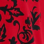 vivid red damask scroll