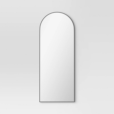 28" x 72" XL Arch Mirror Black - Threshold™: Modern Aluminum Frame, Wall or Floor Use