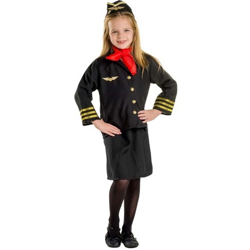 Dress Up America Flight Attendant Costume - Stewardess Costume For Girls :  Target