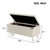 38.4 Inch Storage Bench, Upholstered End Of Bed Bench Ottoman, Corduroy Footrest Stool With Metal Legs, Entryway Ottoman Bench for Living Room - 4 of 4