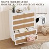 Cocuehta Rattan 5 Drawer Dressers for Bedroom, Large Chest of Drawers for Closet with Wide Top, Tall Dresser with Deep Drawers, Long Wooden Dresser - 4 of 4