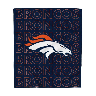 NFL Denver Broncos Echo Team Wordmark Plush Blanket