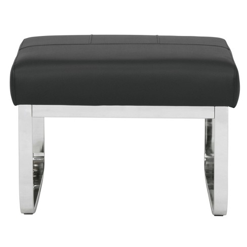 Black leather best sale ottoman target