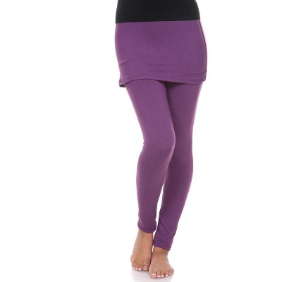 Women's Skirted Leggings Purple Large - White Mark : Target