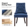 COLAMY Wingback Upholstered Dining Chairs Set of 2, Fabric Side Dining Room Chairs for Home, Blue - 3 of 4