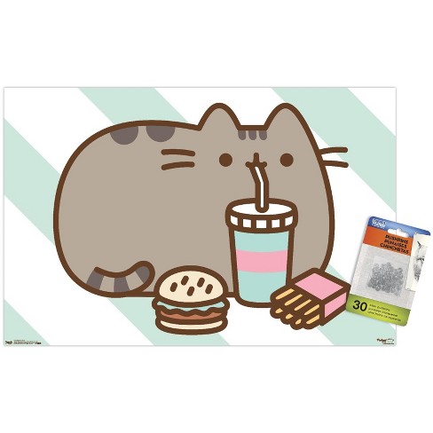 pusheen eating cake