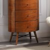 Walnut Finish 1pc Chest of Five Drawers Marble Top Ball Bearing Glides Bedroom Furniture - 4 of 4