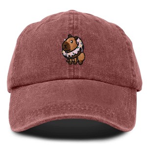 Dalix Capybara Donut Cap Embroidered Dad Baseball Hat Cotton Adjustable Womens - 1 of 4