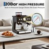 20 Bar Pressure Stainless Steel Espresso Machine with Grinder, 2.8L Removable Water Tank, Milk Frother Steam Wand - 3 of 4
