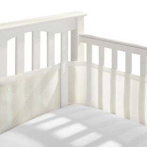 Breathable Baby Solid Mesh Crib Liner - Ecru, White
