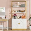 Tribesigns 70.9" Tall Bookshelf with Doors, Etagere Bookcase with 3 Shelves, Modern Open Display Rack for Living Room Bedroom Office - 2 of 4