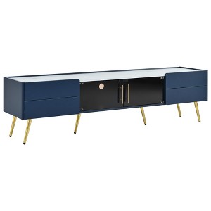 NicBex Modern TV Stand with LED for TVs up to 80 Inches,Entertainment Center with 4 Drawers and 1 Cabinet - 1 of 4