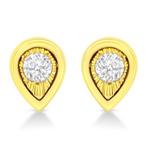 Haus of Brilliance 10K Yellow Gold Plated Silver 1/10 Cttw Diamond Stud Earrings - 1 of 4