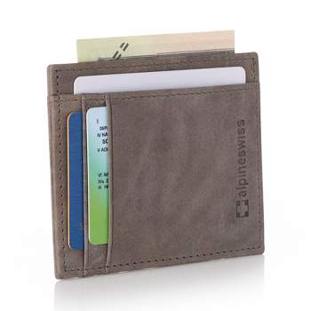 Alpine Swiss RFID Front Pocket Wallet ID Card Case