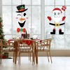 Christmas Door Stickers Self-Adhesive Snowman Santa Claus Felt Decals for Holiday Xmas Party DIY Door Window Refrigerator Decorations - 3 of 4