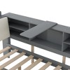 Gulches Full Size Wood Platform Bed with Trundle, Storage Headboard & Shelves, Gray - Sturdy Pine Wood & MDF Build, No Box Spring Needed - 4 of 4