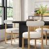 Sculptural Upholstered and Wood Dining Chair Cream Boucle - Threshold™ - 2 of 4