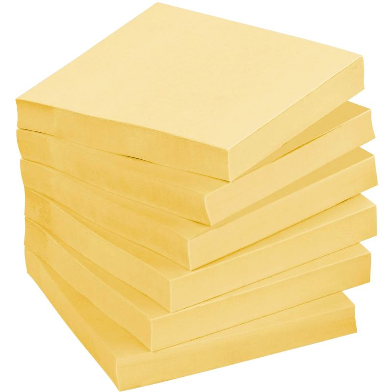 Post-it Recycled Paper Greener Notes Cabinet Pack, 3 x 3 Inches, Canary Yellow, Pad of 75 Sheets, Pack of 24, 2 of 5