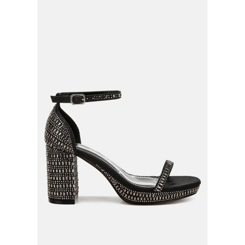 Женские сандалии London Rag Womens Ronan Rhinestones Embellished Block Sandals 6