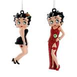 Holiday Ornament Nightlife Betty Boop  -  Two Ornaments 4.25 Inches -  Christmas High Heels  -  Bb1151  -  Plastic  -  Multicolored
