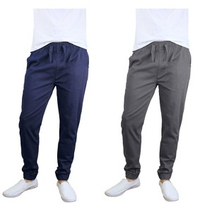 Galaxy By Harvic Men's Slim Fit  Basic Stretch Twill Joggers-2 Pack - 1 of 2